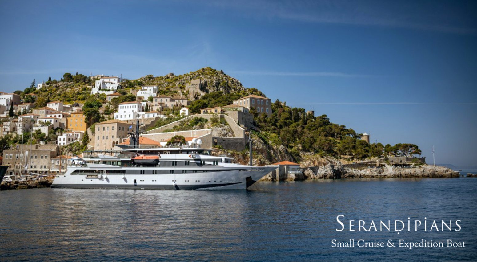 Variety Voyager yacht anchored in Hydra island