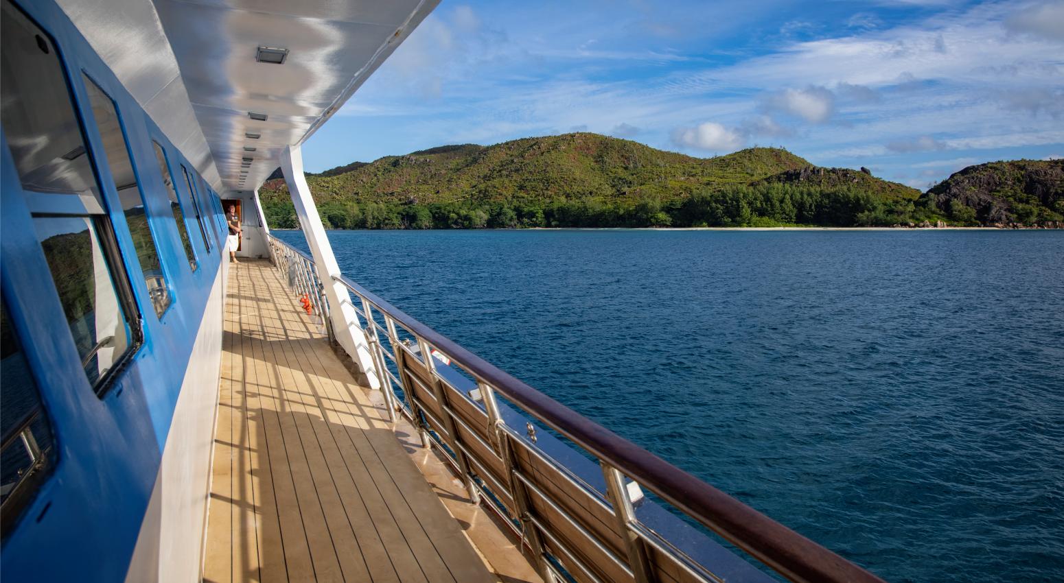 On the deck of a Variety Cruises' ship