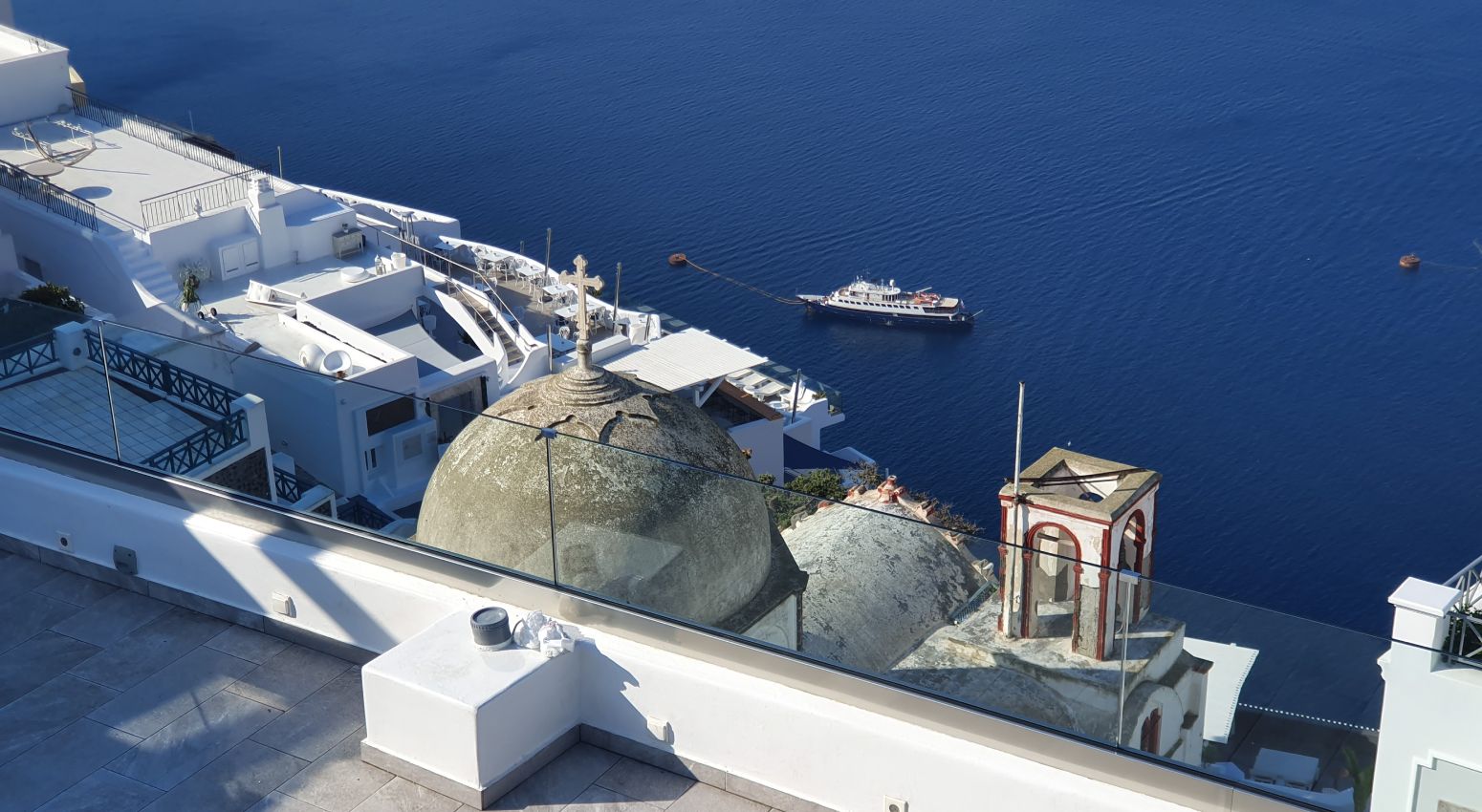 View to the sea from Santorini island