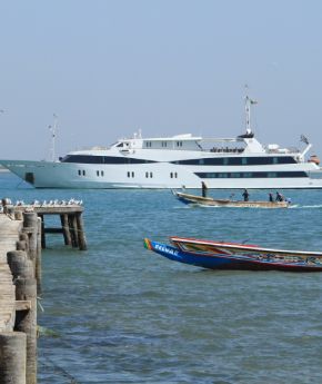 View of Variety Cruises ship in the sea