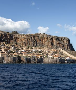 A view of Monemvasia from the sea