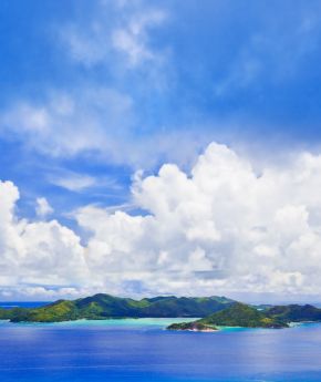 View to Seychelles' tropical island