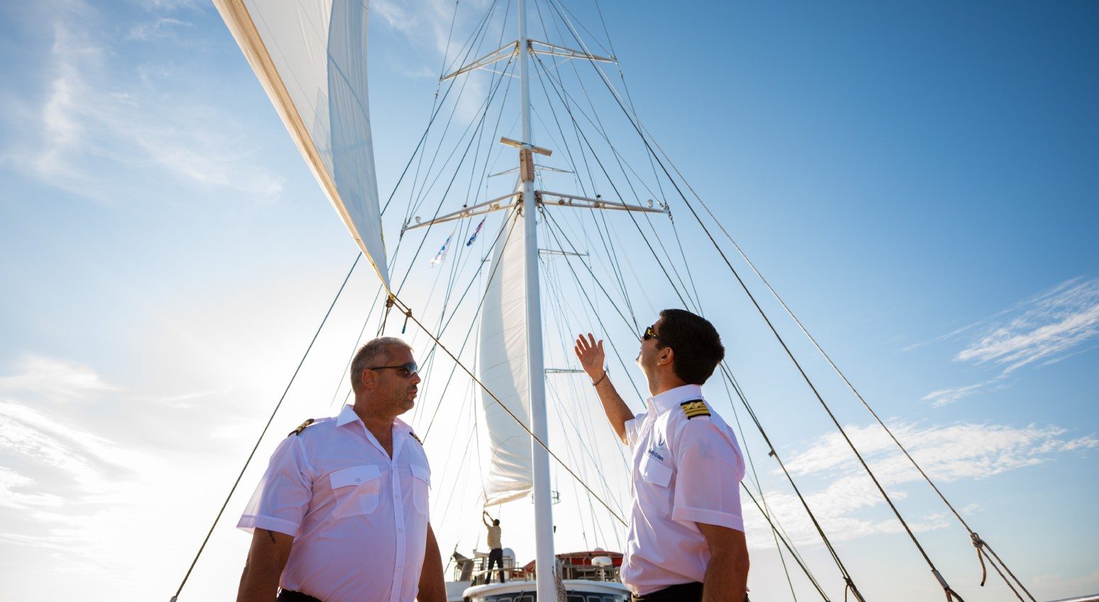 Members of the Variety Cruises ship on the deck