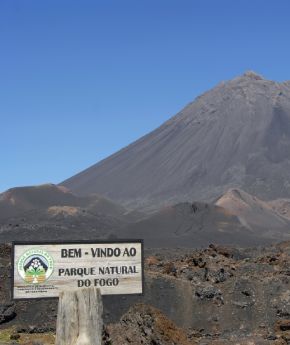A panoramic view of the Fogo volcano in Cape Verde