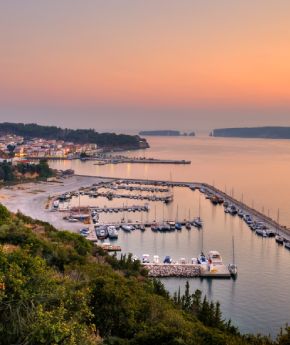 A scenic view of Pylos, a picturesque town in Greece