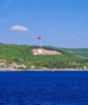 Anzac monument in Turkey, view from the sea