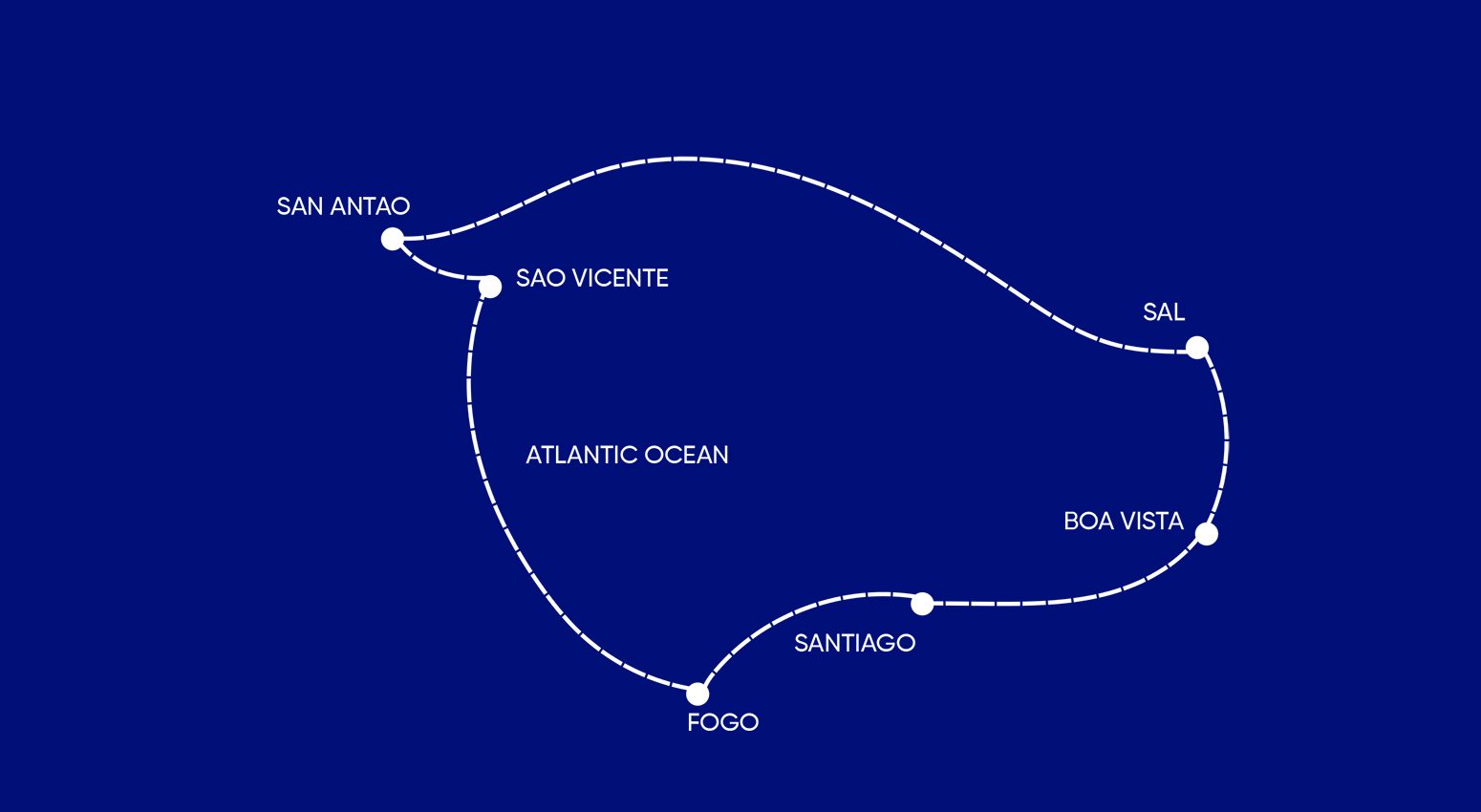 Variety Cruises map to Cape Verde Archipelago