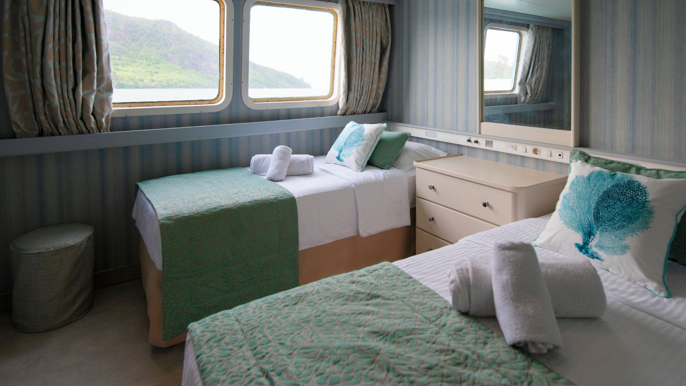 Category C cabin interior on Pegasos cruise ship