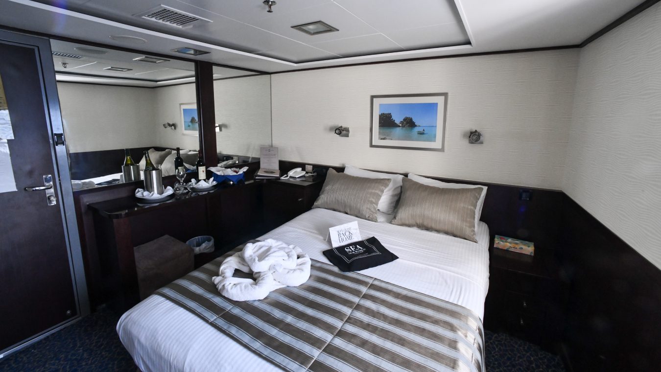 Category C double bedded cabin on the Harmony V with Variety Cruises