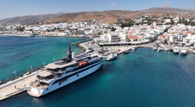 Aerial Photo of a Port in Greece