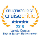 Cruise Critic 2018 award with "Best for Small Ship Cruises" text