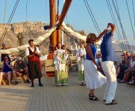 Traditional dancing on deck