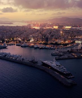 Zea Marina, a picturesque harbor on the Athens Riviera, Greece