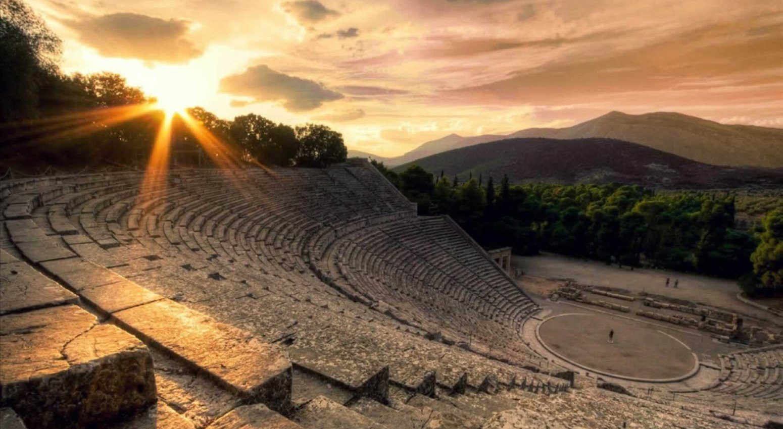 The ancient theater of Epidaurus in Greece.