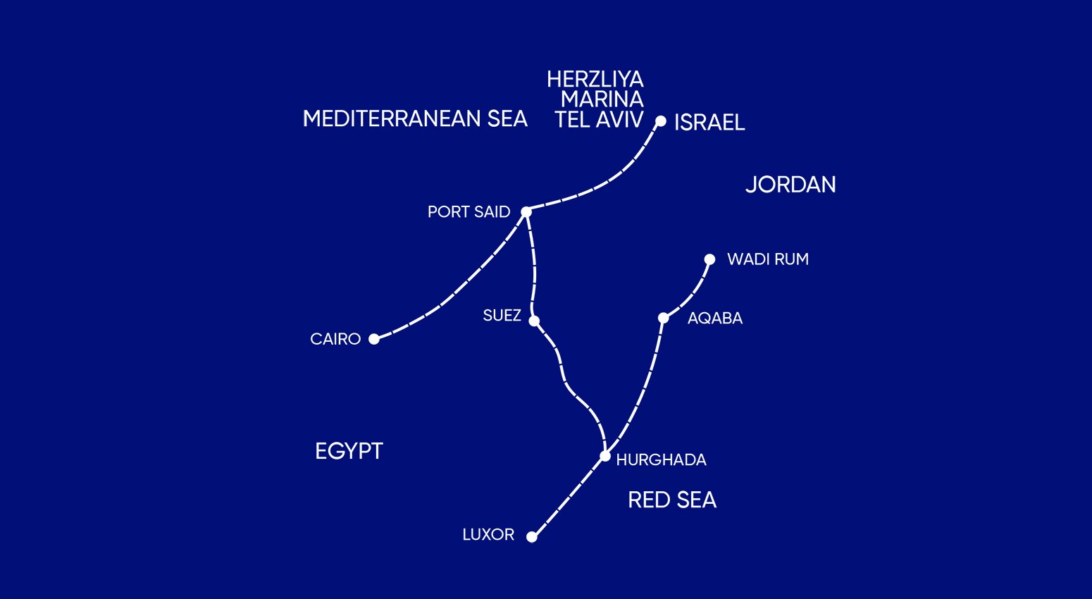Israel, Egypt, Jordan Variety Cruises' map