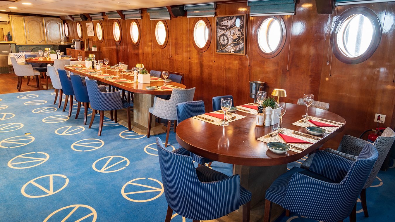 Dining area in a Variety Cruises shipDining area in a Variety Cruises ship