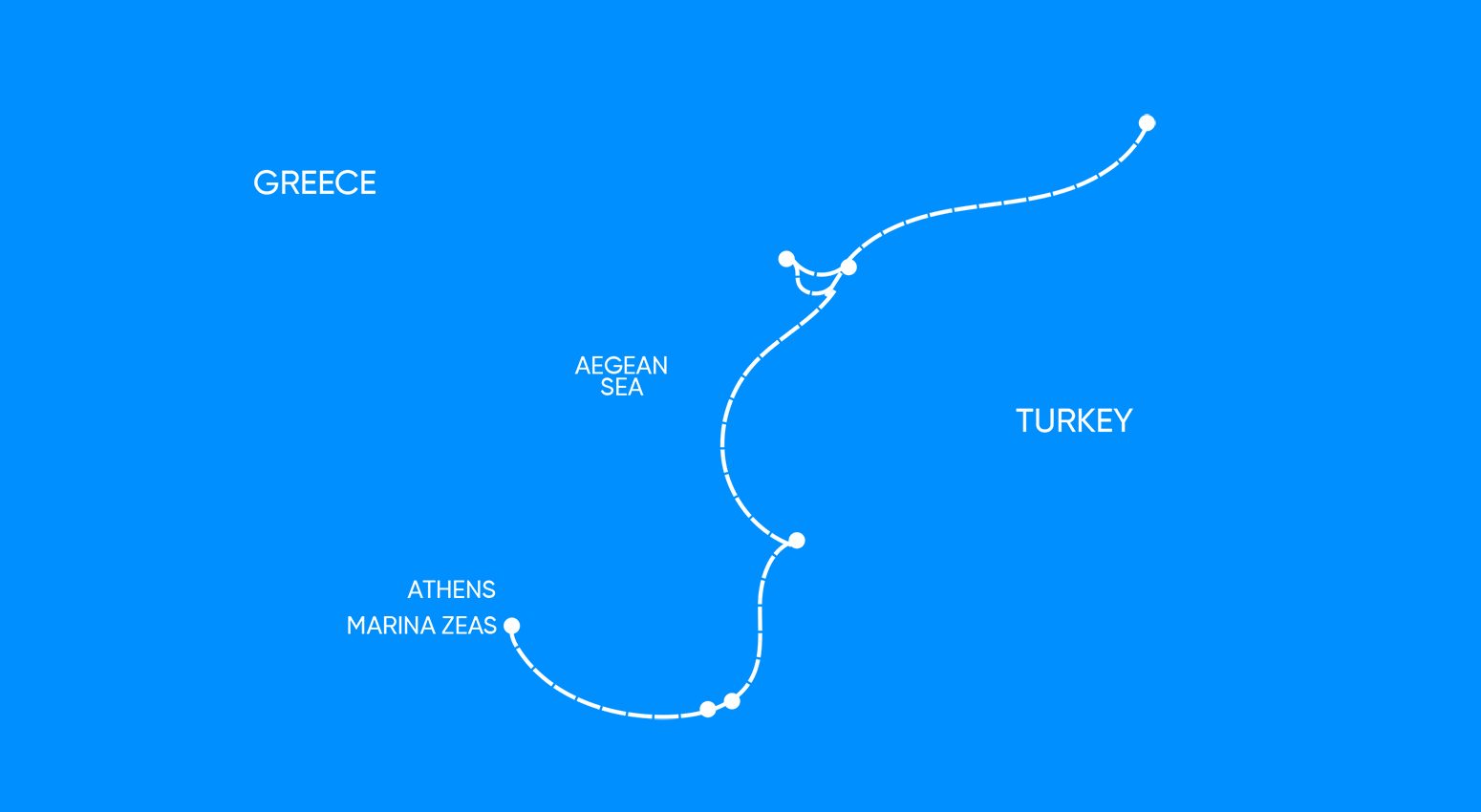 Turkey to Athens map