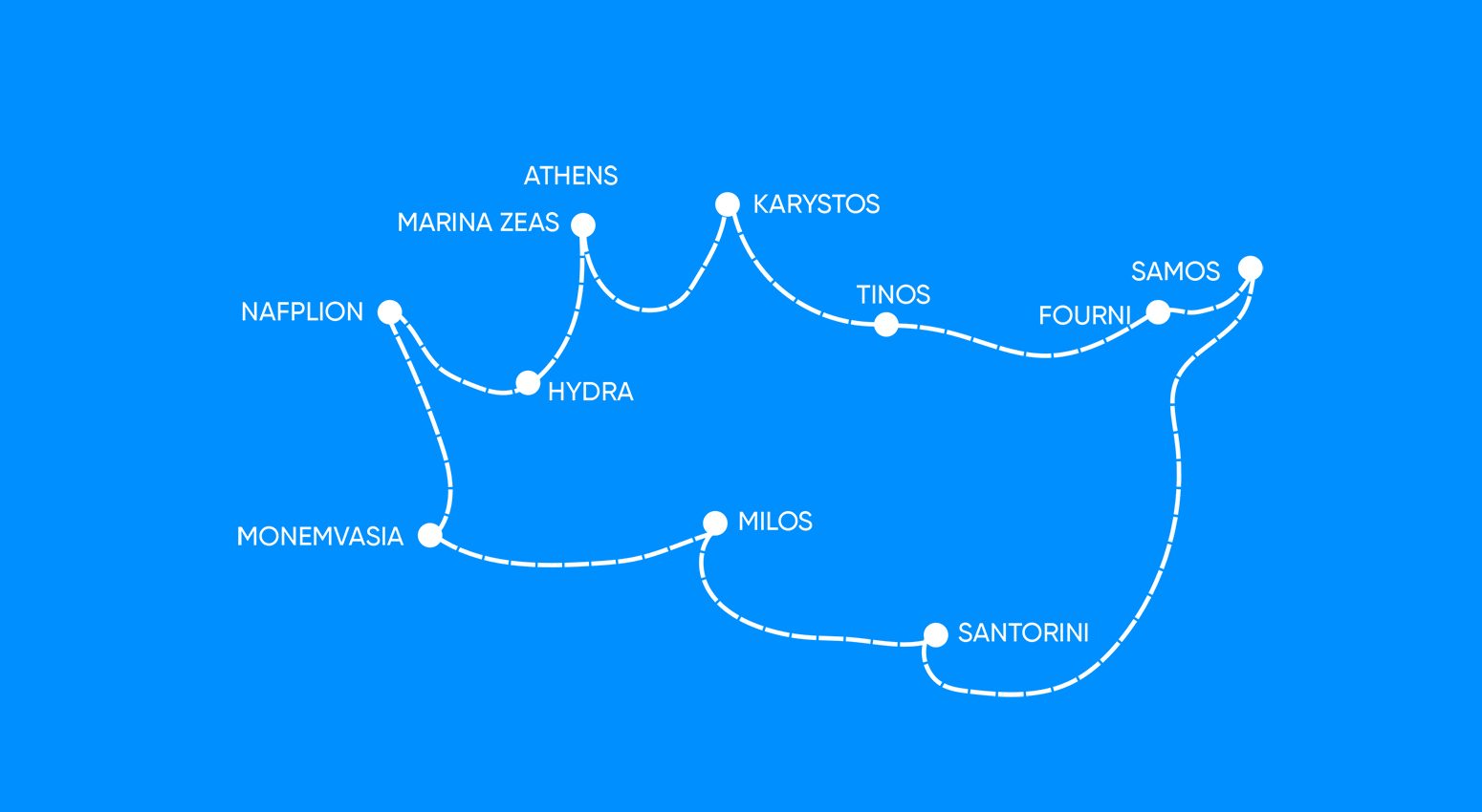 Variety Cruises map in Greece