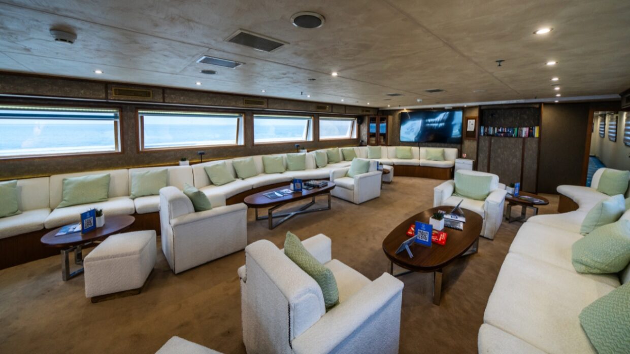 Lounge area of Harmony G cruise ship