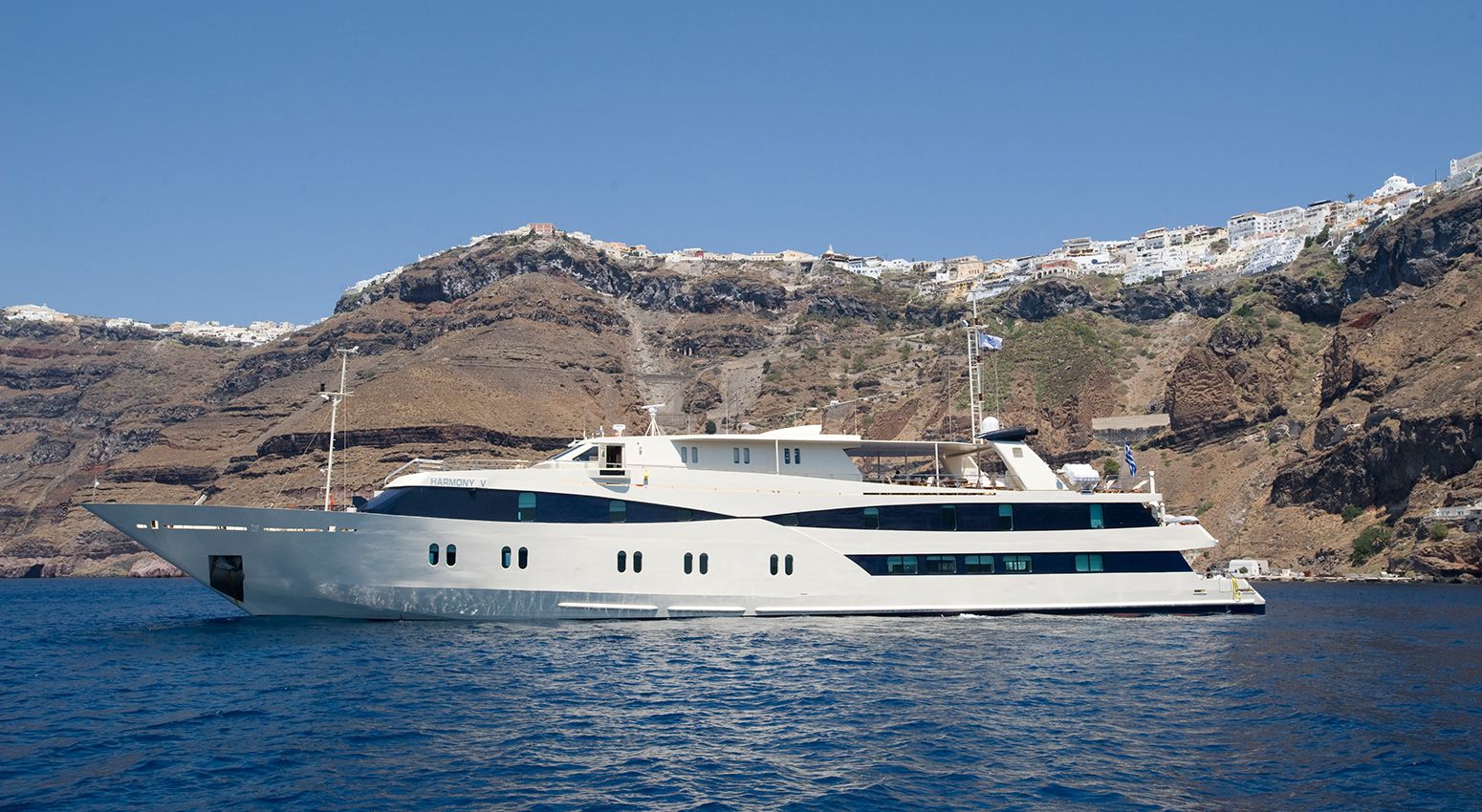 Harmony ship in Santorini island