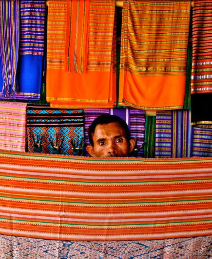 Traditional textiles and handicrafts on a Variety Cruises destination