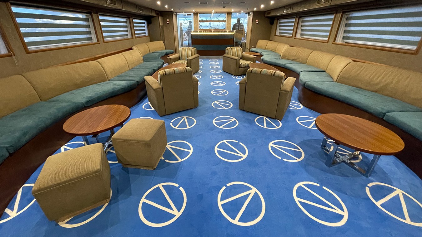 Lounge area of a ship
