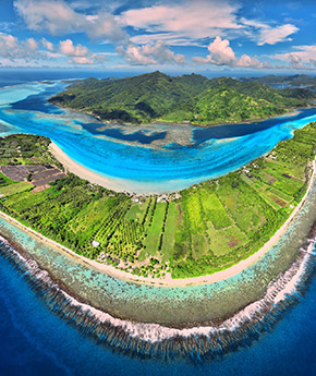 panoramic view of tropical islands