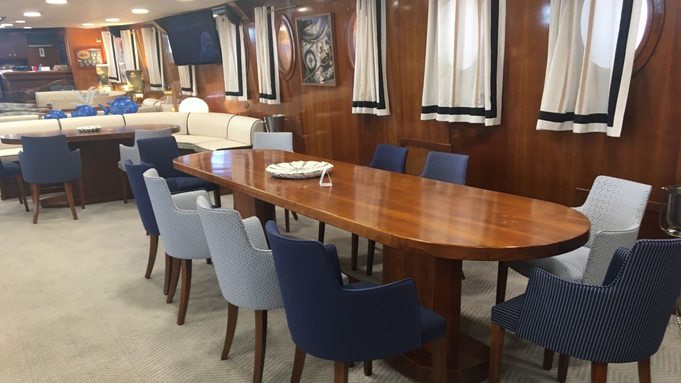 Lounge area of a cruise ship