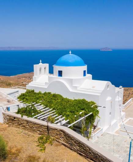 View of a greek traditional church in a greek island