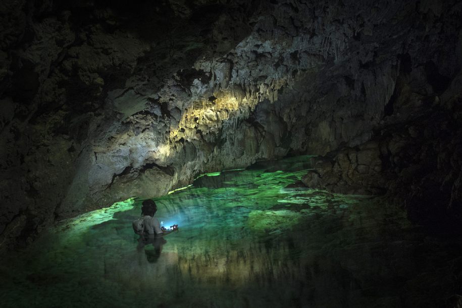 Water cave with turquoise waters visit