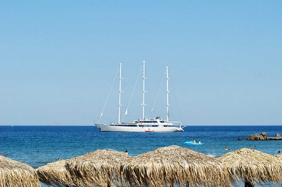 Variety Cruises ship near a beach