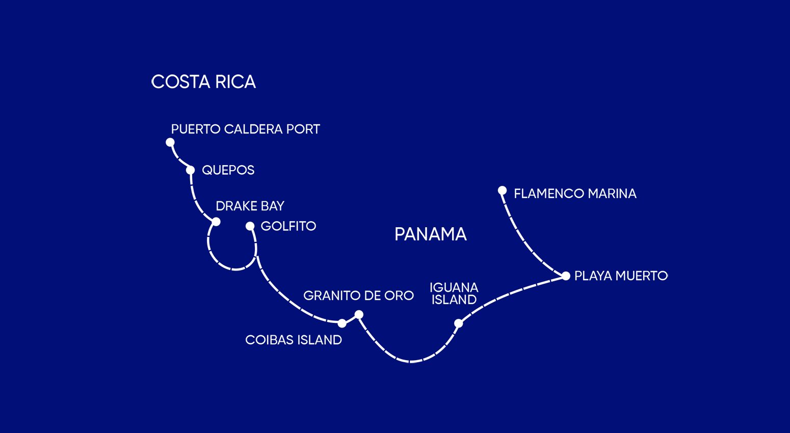 Panama to Costa Rica Variety Cruises map