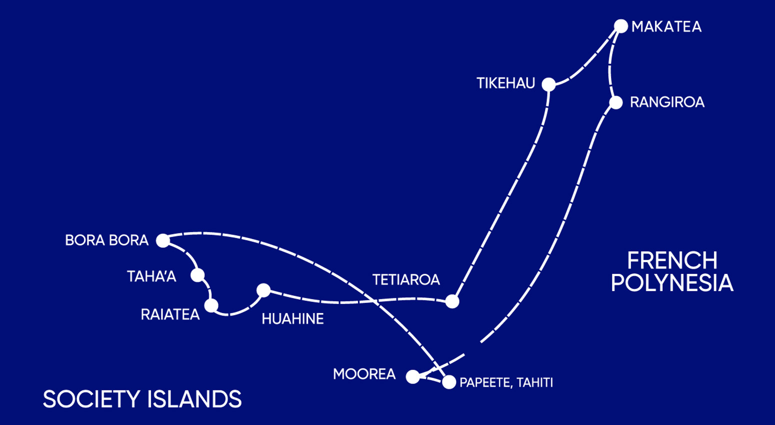 A Variety Cruises package for a 10-night cruise in French Polynesia, visiting multiple islands