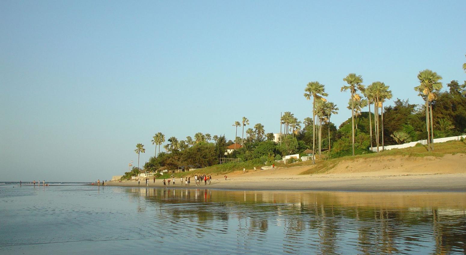 A beach in The Gambia visited on a Variety Cruises excursion