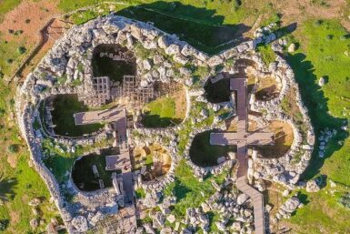 Aerial photo of the Ggantija Temples