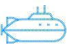 Light blue icon of submarine