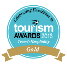 Gold medal with "Tourism Awards 2016" logo