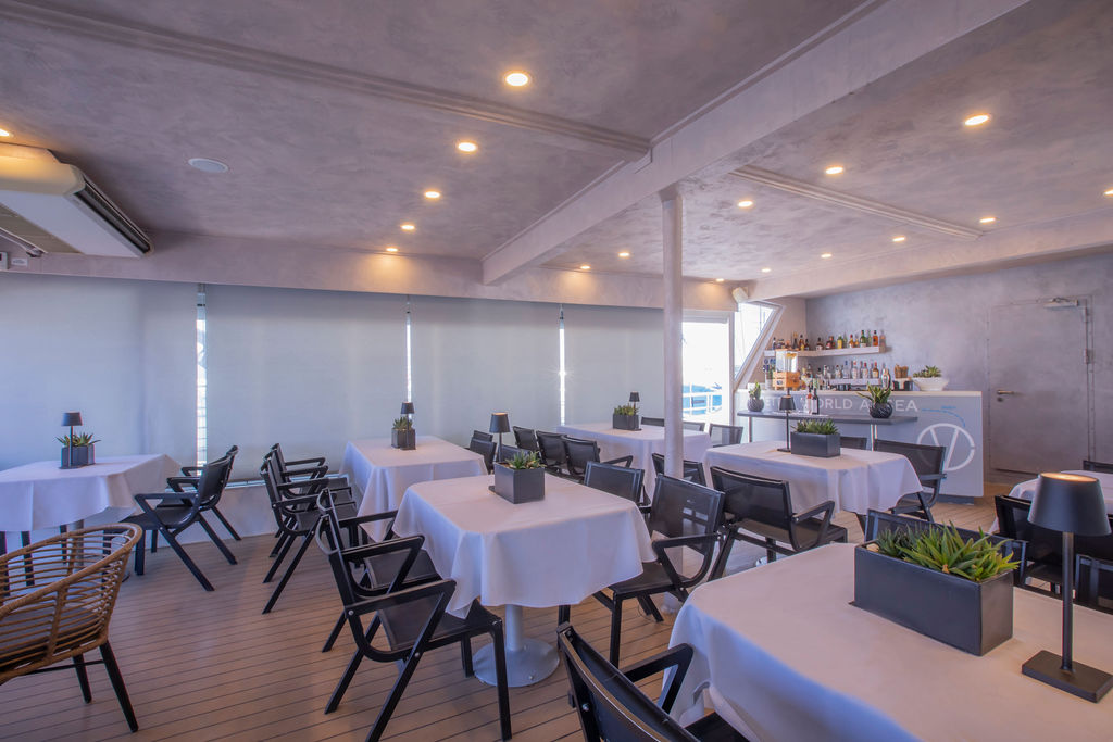 The external dining area of Harmony V
