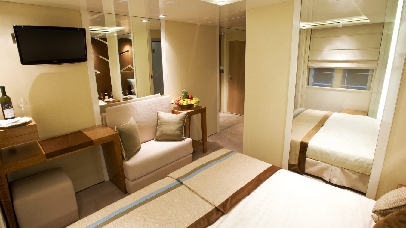 Cat A cabin interior on Variety Voyager cruise ship