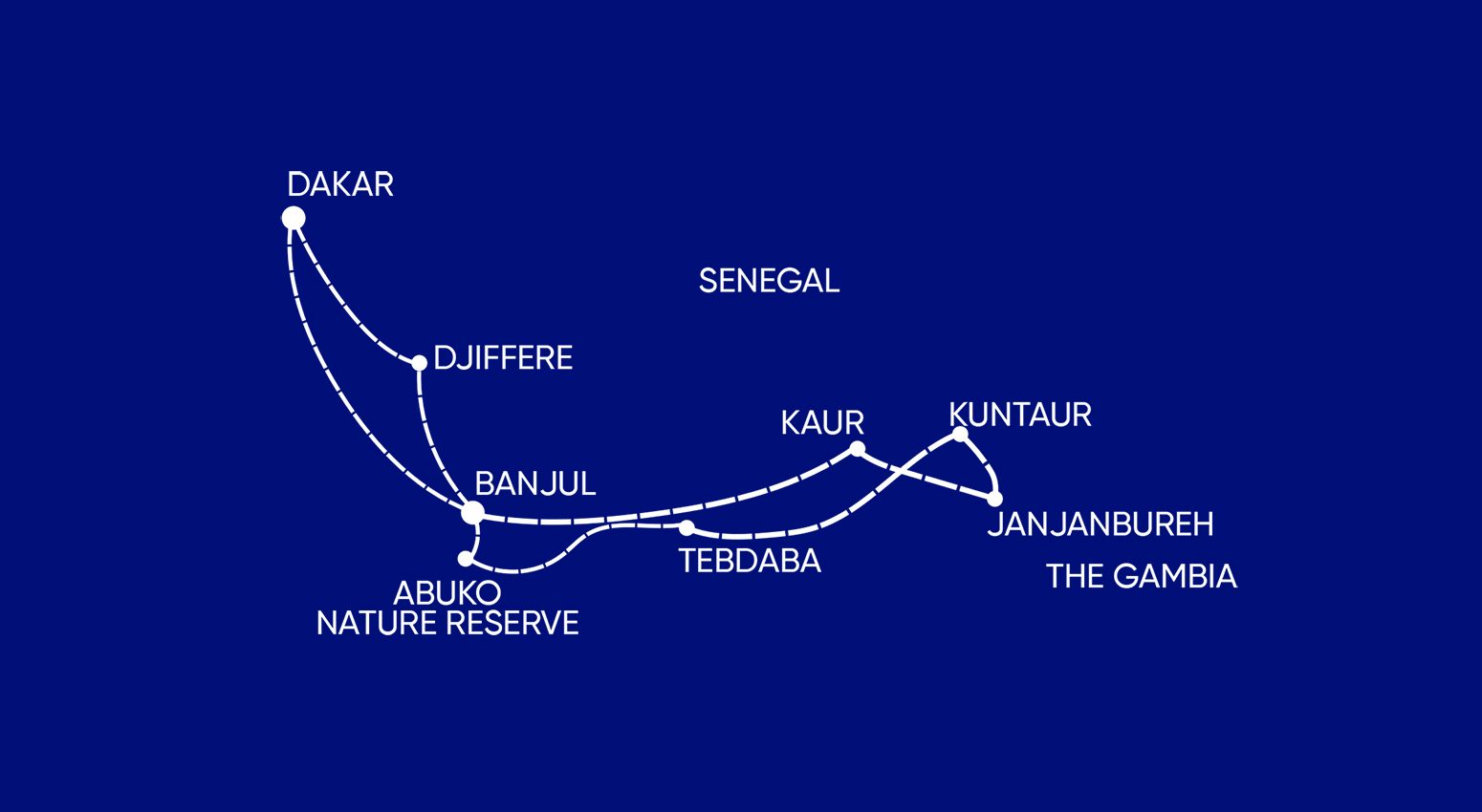 Map to Dakar to Dakar tour