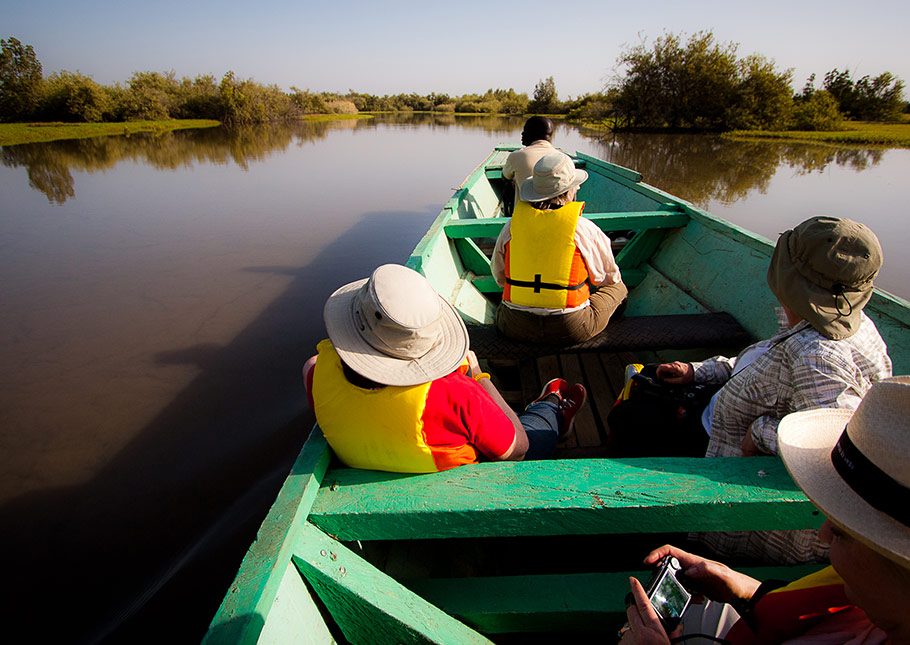 Tourists transfered on a local boat