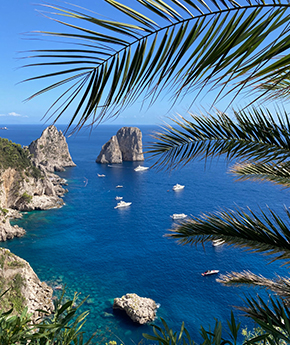 View to capri rocky islands