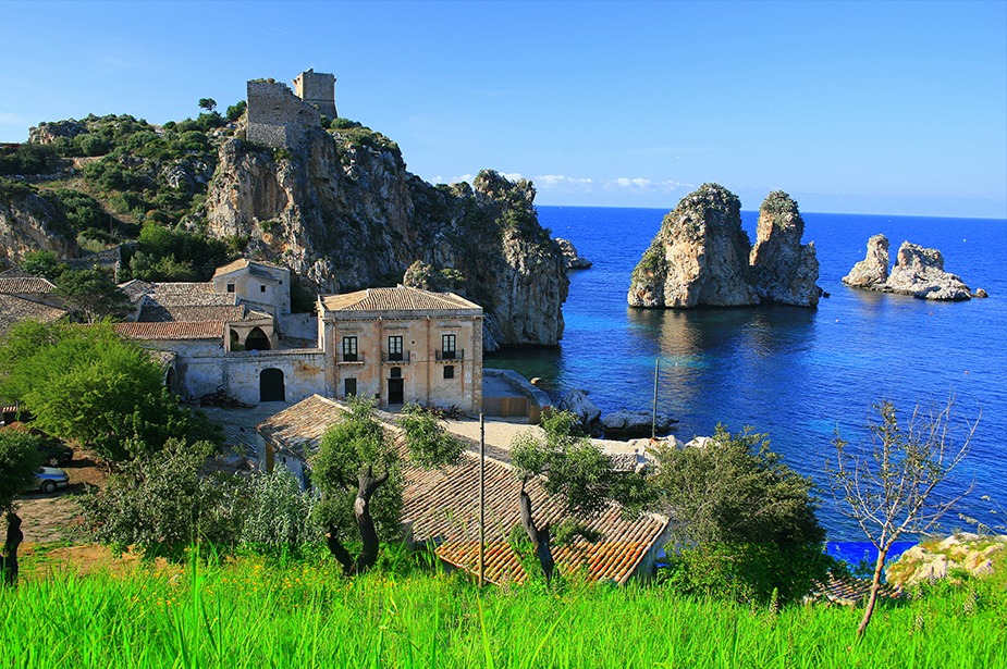 A panoramic view of Capri rocky islands