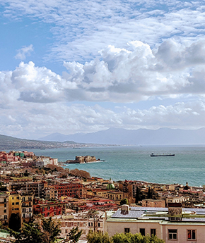 A panoramic view of the city of Naples, Italy from above