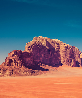 rocky mountain in desert