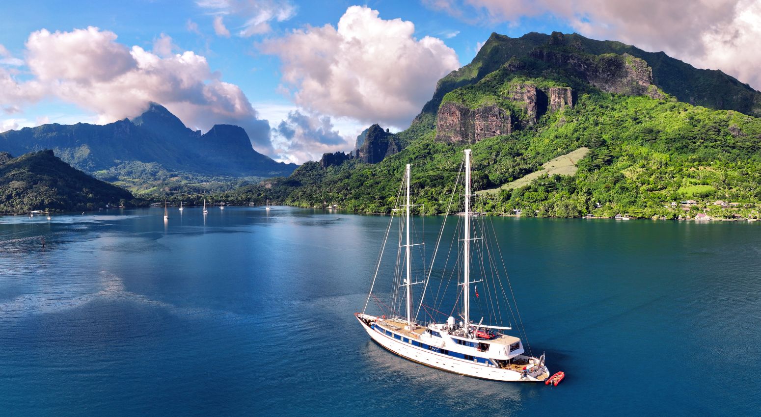 Cruise ship in an idyllic scenery.