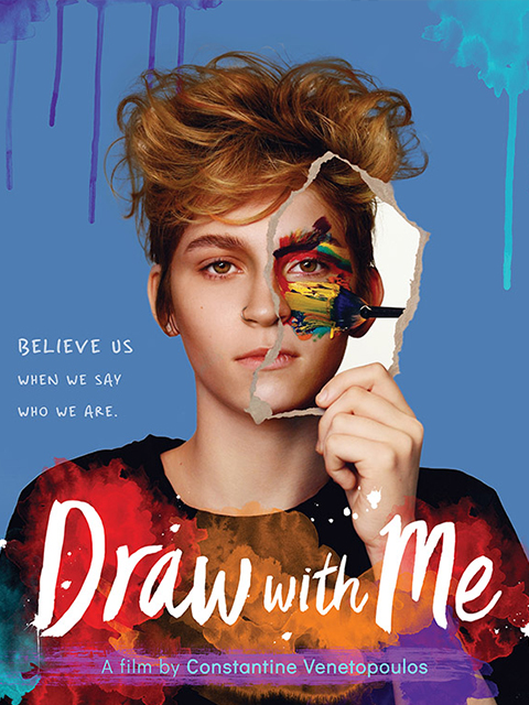 A poster of the film Draw with Me with a member of the LGBTQ
