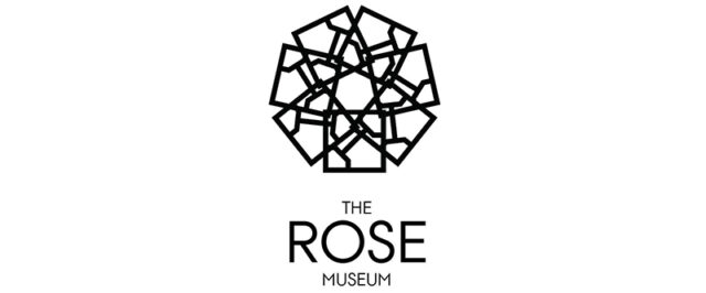 Rose museum black logo in white background