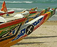 African boat on the beach