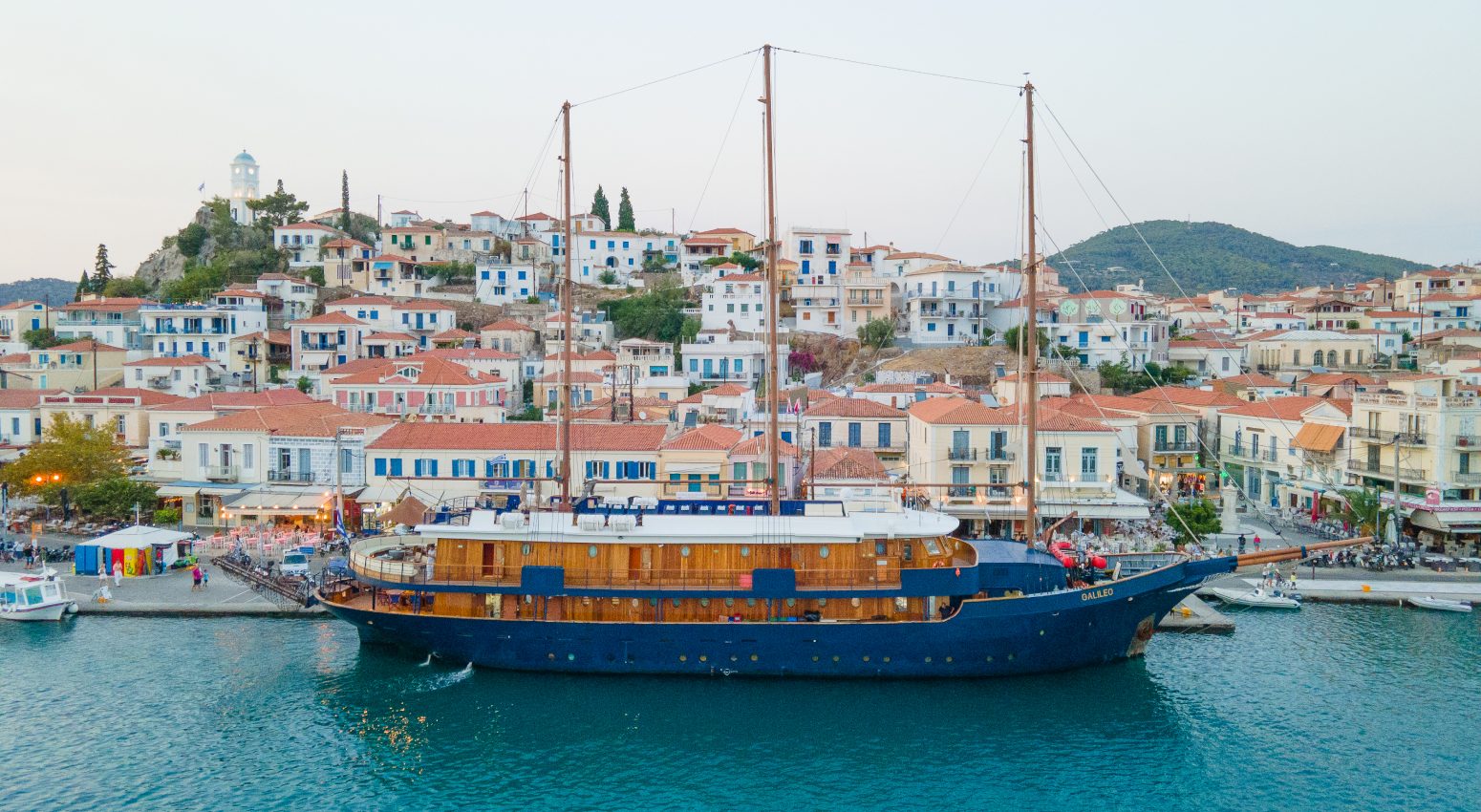 A Variety cruises small ship in the port